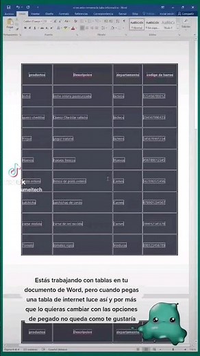 Como insertar tablas desde internet a WORD sin formato