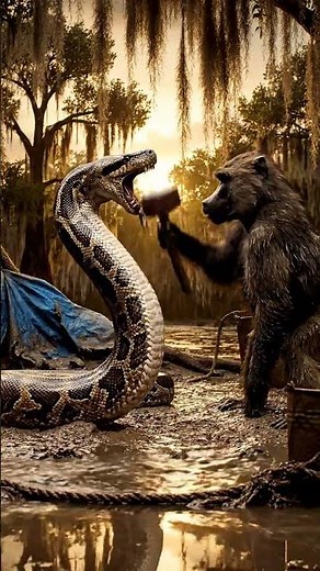 Primal Battle: Baboon Titan VS Giant Python in the Everglades