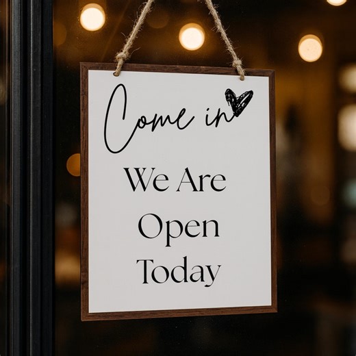 Editable Open Sign Closed Sign Canva Templates for Small Business | Chic Beauty Salon or Bakery Signs Business Open Signs - Etsy