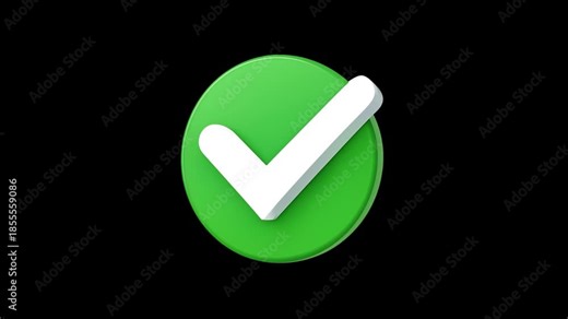 3D check mark animation approval confirmation HD 4K