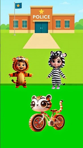 Tiger and Zebra family vehicles 🚗 🐯 #cartoon #animation #funny