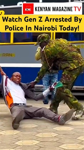 Watch as Police in Nairobi CBD today arrest Protester during Gen Zs June 25th anniversary maandamano