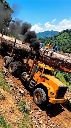 The truck tree drive down .