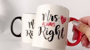 Mr Right and Mrs Always Right Wedding Gifts Anniversary Bridal Shower Engagement Newlyweds His Hers Present Ideas for Couples Parents Mother Christmas Coffee Mugs Set 11.2oz
