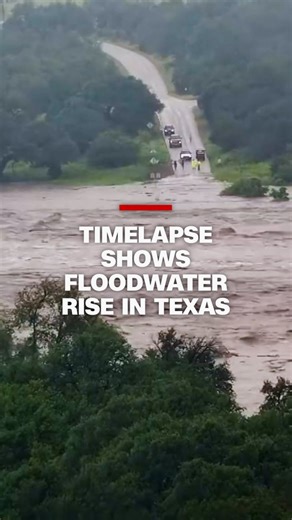Timelapse video shows speed of floodwater rising in Texas
