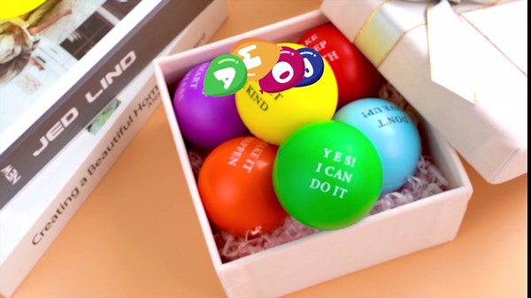AMOR PRESENT 6PCS Inspirational Stress Relief Balls, 2.5inch Motivational Stress Balls Colorful Foam Squeeze Balls with Positive Quetos for Kids Adults Anxiety Fidget Sensory
