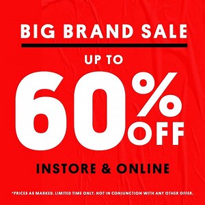 1K views | BIG BRAND SALE INSTORE AND ONLINE - Up To 60% Off  Shop Now: https://bit.ly/2m7sPvT *Prices as marked | Not in conjunction with any other offer | See online for details | Glue Store | Facebook