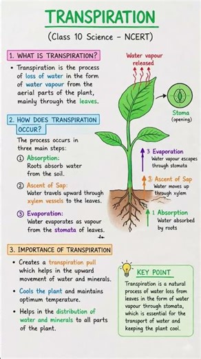 Transpiration/important topic/class 10th/ncert book /SCIENCE.