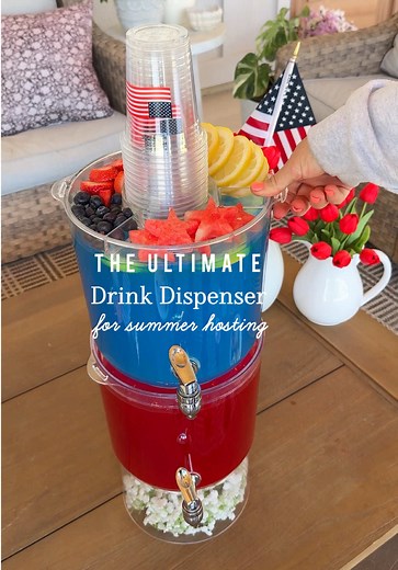 Stackable 2-Gallon Drink Dispenser for Summer Parties