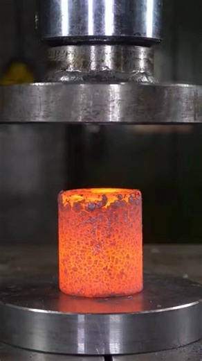 The Ultimate Crush: Glowing Hot Metal vs. Hydraulic Press