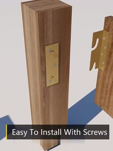 Bed Rail Brackets, Gold-Colorful Bed Frame Hardware, Set of 4 Pack Wooden Bed Brackets with Screws, Bed Rail Fittings, Heavy Duty Non-Mortise