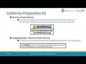 What are the warning label requirements for businesses under California Proposition 65?