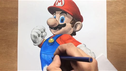 Super Mario – Timelapse Sketching Process