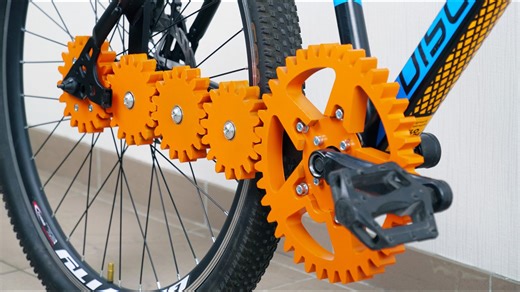 Engineer Replaces a Bicycle Chain With a Series of 3D-Printed Gears