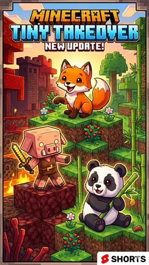 Tiny Takeover Update in Minecraft 😍 New Baby Mobs! did you see? #shorts #newupdate