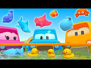 Schlaue Autos Cartoon - Neue Folge. Pool mit Meerestieren. Lehrreicher Zeichentrick für Kleinkinder