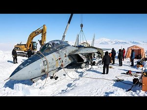 Salvaging a Frozen Twin Engine F 14 Tomcat from a Snowy Alaska Base Excavating & Restoring