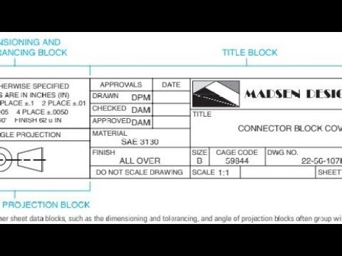 MACHINE DRAWING| ASME TITLE BLOCK