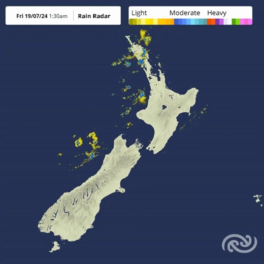 Here's an overnight look at what our rain radar picked up 📡 The radar will be your friend this weekend if you're looking to head outside: http://bit.ly/NZRainRadar | MetService New Zealand