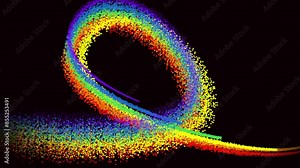 Abstract Rainbow Pride Design Bright, Colorful Vector Black Background with Light, Bokeh, and Abstract Lines