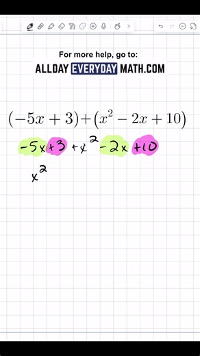 How to add polynomials in Algebra 1!