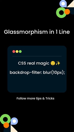Create Glassmorphism in Seconds with One Line | CSS Glassmorphism Effect Tutorial