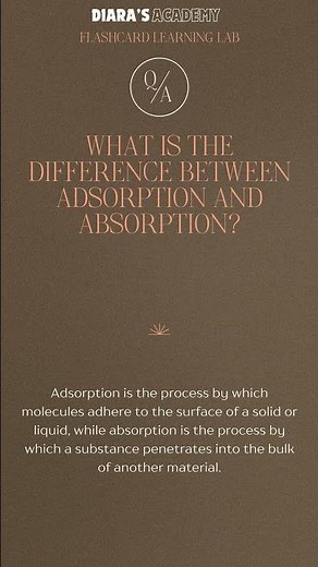 What is the Difference Between Adsorption and Absorption ‪@Diarasacademy‬