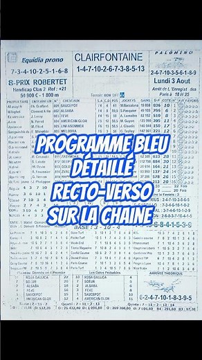 Programme quinte bleu Quinté Quarté Tiercé du jour 3 aout 2026 Clairefontaine #quinté #pmu