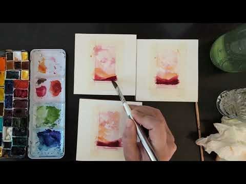 Painting the same view multiple times - watercolour landscape painting