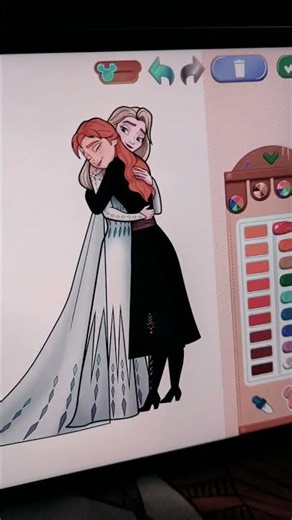 Coloring Elsa & Anna's Hug ❄️✨ #Frozen #Disney #Art