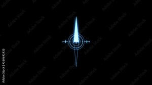 Animated HUD object with several geometrical shapes animated trough time and space, possible use as virtual target object.