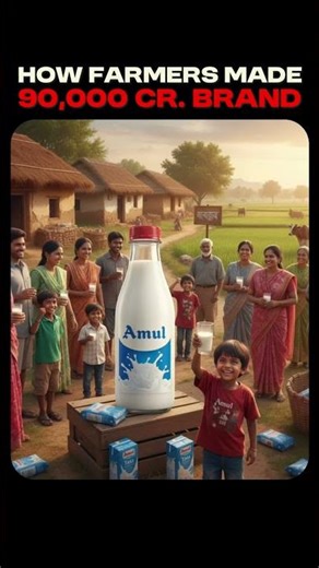 How FARMERS made Rs. 90,000 Cr. Business 😱 | How #Amul DOMINATES the #Milk Market #shorts #business