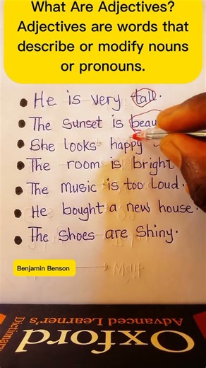 Adjectives-meaning and sentence example. #english #englishlanguage