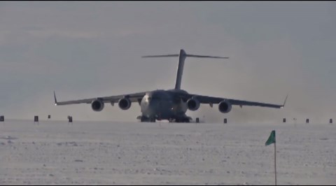 Big C-17 Transport Plane Lands In Antarctica