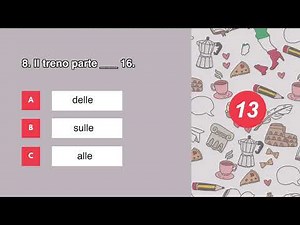 Italian Grammar Quiz Beginner Level A1-A2 (correct form of verb, vocabulary, prepositions) (sub)