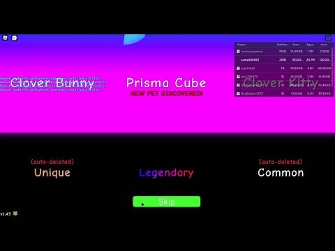 Hatching 2 Prisma Cubes | Bubble Gum Simulator