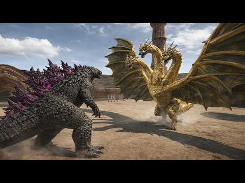 Godzilla vs King Ghidorah Battle in the Colosseum - Animal Revolt Battle Simulator