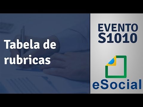 Evento S1010 eSocial - Tabela de rubricas