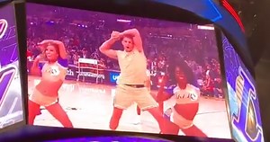 Rob Gronkowksi Dances With The Lakers Girls At Halftime (VIDEO)