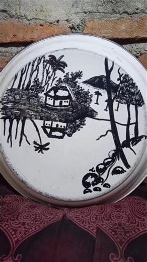 cara mudah menggambar pemandangan alam. #shorts #art #pemandanganalam