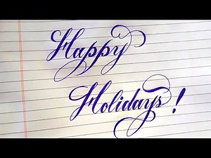 Happy Holiday writing in calligraphy style | Happy holiday grettings card