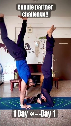 👉 Couple Headstand to Handstand Transition 🔥 | Balance & Strength Challenge #shorts #challenge