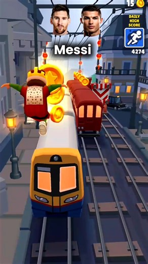 Messi vs Ronaldo in Subway Surfers ⚡ GOAT Battle Who Wins? #shorts #shortsfeed #subwaysurfers #viral