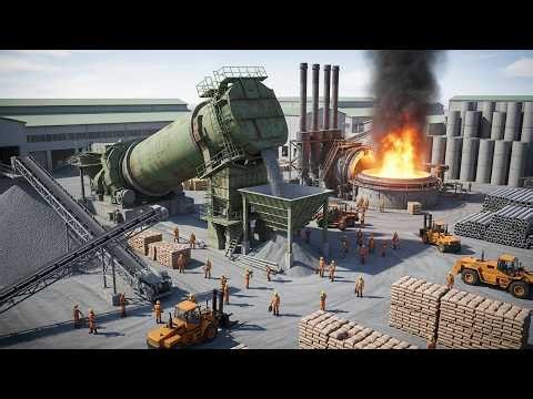 How Cement Is Made Into High-Strength Concrete | Full Factory Process