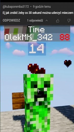 MIECZ Z COOLDOWN'EM 30 SEKUND 🔪 #minecraft #command #komendy #datapack #shorts #tiktok
