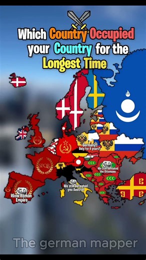 Which Country Occupied your Country for the Longest #europe #history #map