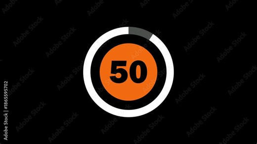 Countdown timer with circle indicator for 60 seconds .Circle countdown timer 60 seconds animation from 60 to 0 seconds, 60 seconds circular timer countdown animated with alpha channel ,