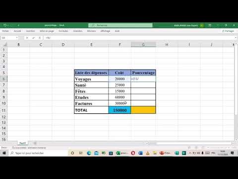 Excel: COMMENT CALCULER LE POURCENTAGE