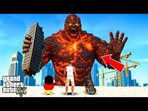 GTA V : Franklin & ShinChan⚡Escape Biggest Lava Volcano Titan VS Avengers GTA 5 In Telugu