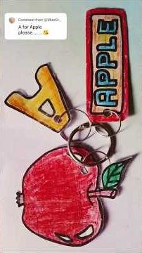 DIY Paper Keychain | A is for 🍎 #shorts